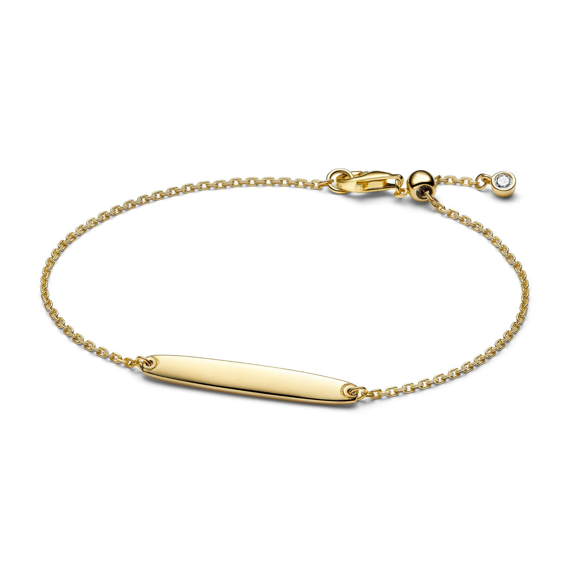 Pandora Schakelarmband met graveerbaar staafje goudverguld