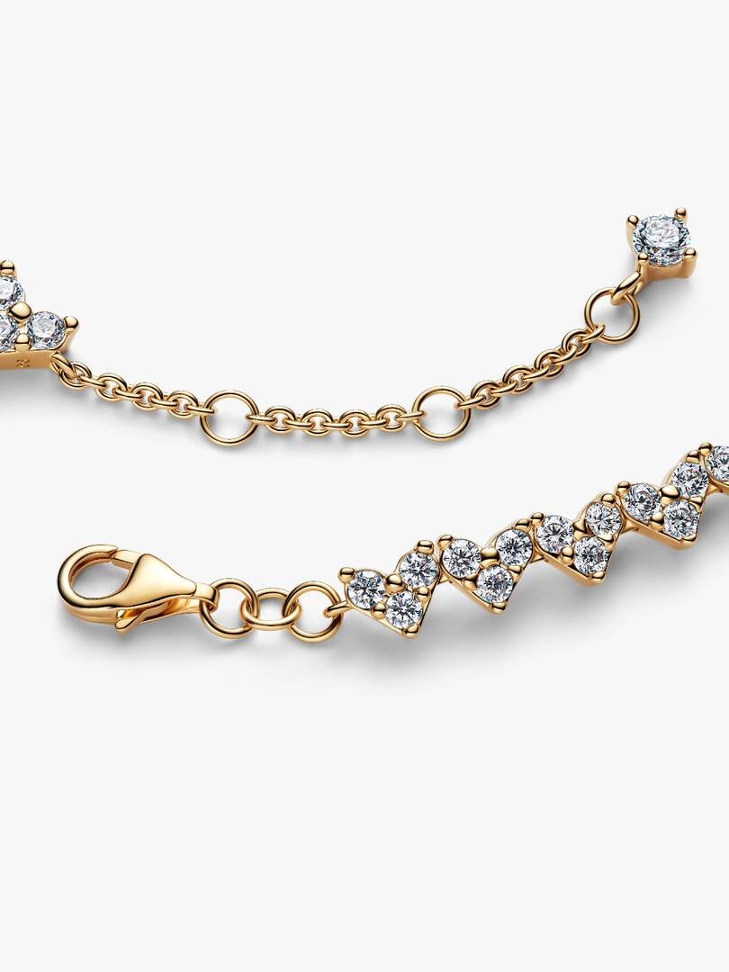 Pandora Tripple Steen Hart Armband goudverguld - 564390C01