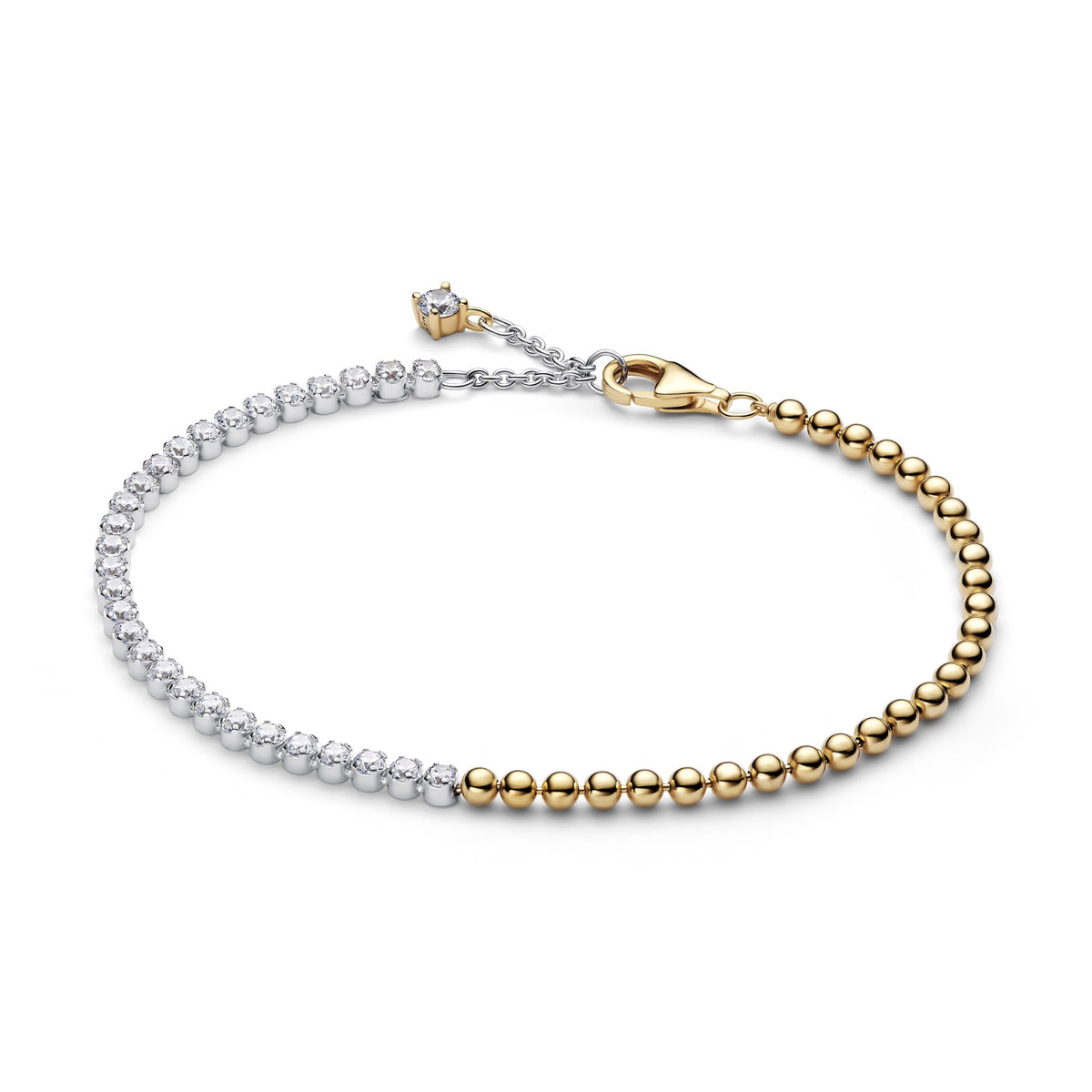 Pandora Kralen- en Tennisarmband bicolor zilver en goudverguld