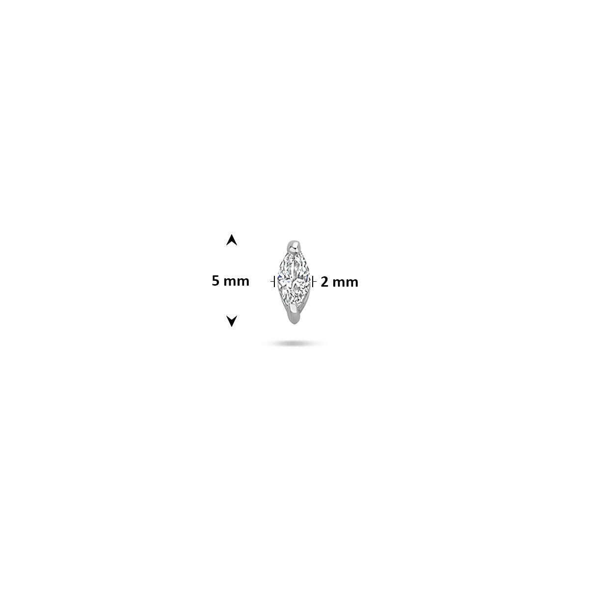 Fantasy Collection Flat back piercing zirkonia 5 mm zilver