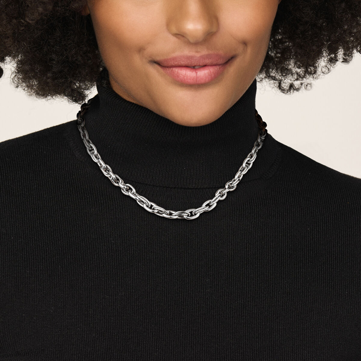 Fantasy Collection Collier 9 mm 45 cm zilver gerhodineerd