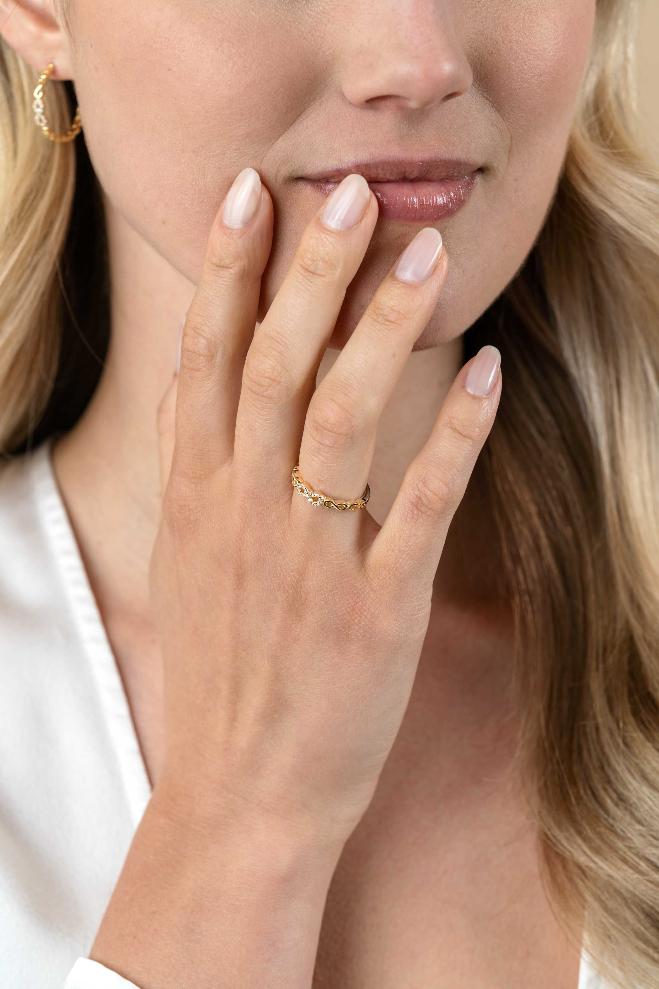 ZINZI Verguld Zilveren Ring met Witte Zirkonia - ZIR2591
