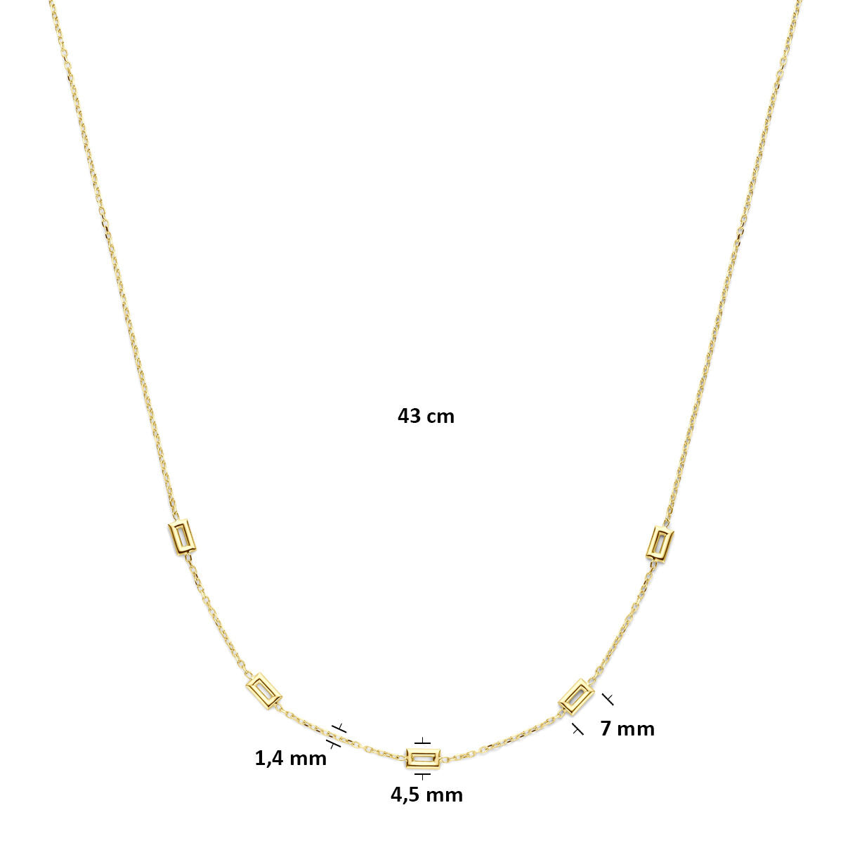 Fantasy Collection Collier 43 cm 14K geelgoud