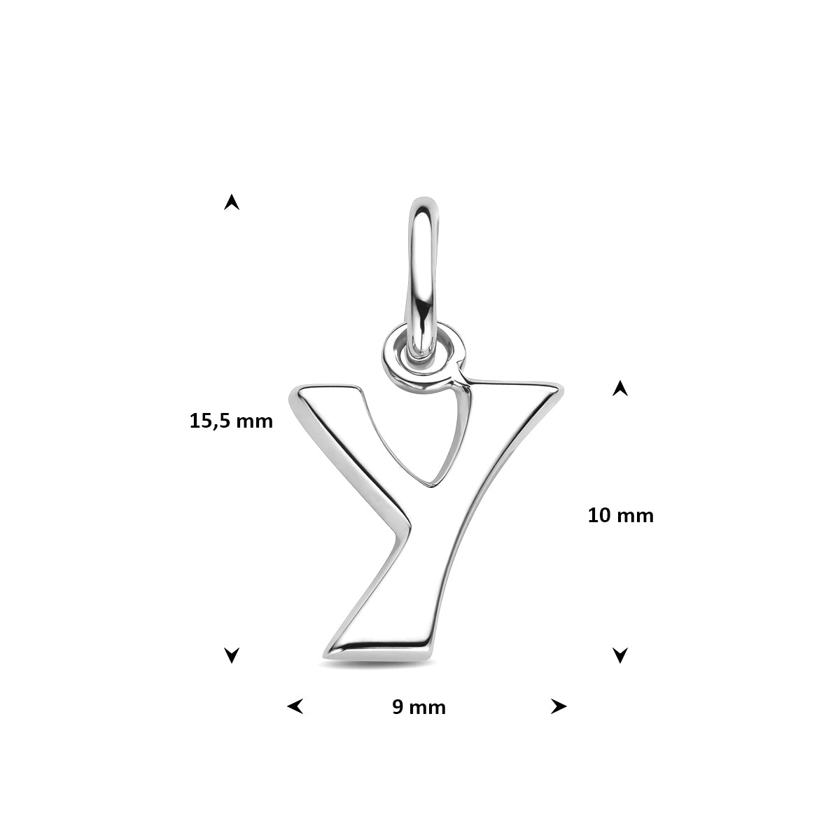 Hanger letter Y 12 mm zilver #Letter_Y
