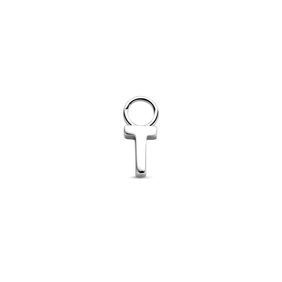 Oorringhanger letter T 6 mm zilver #Letter_T