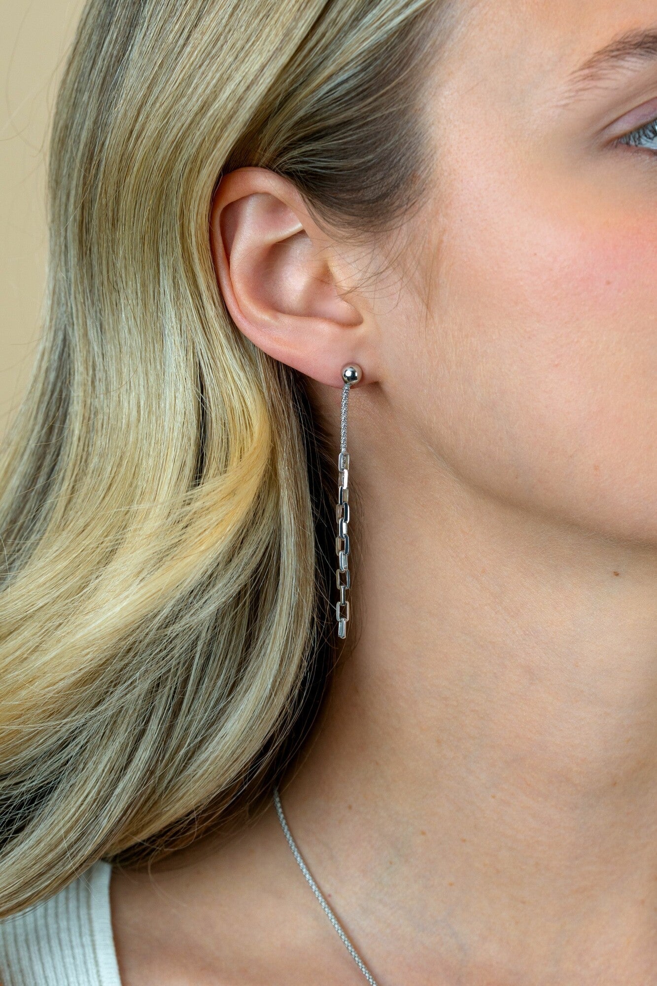 ZINZI zilveren multi-look oorstekers met bungelende paperclip schakels 65mm ZIO2709 - PansiteNederland.nl