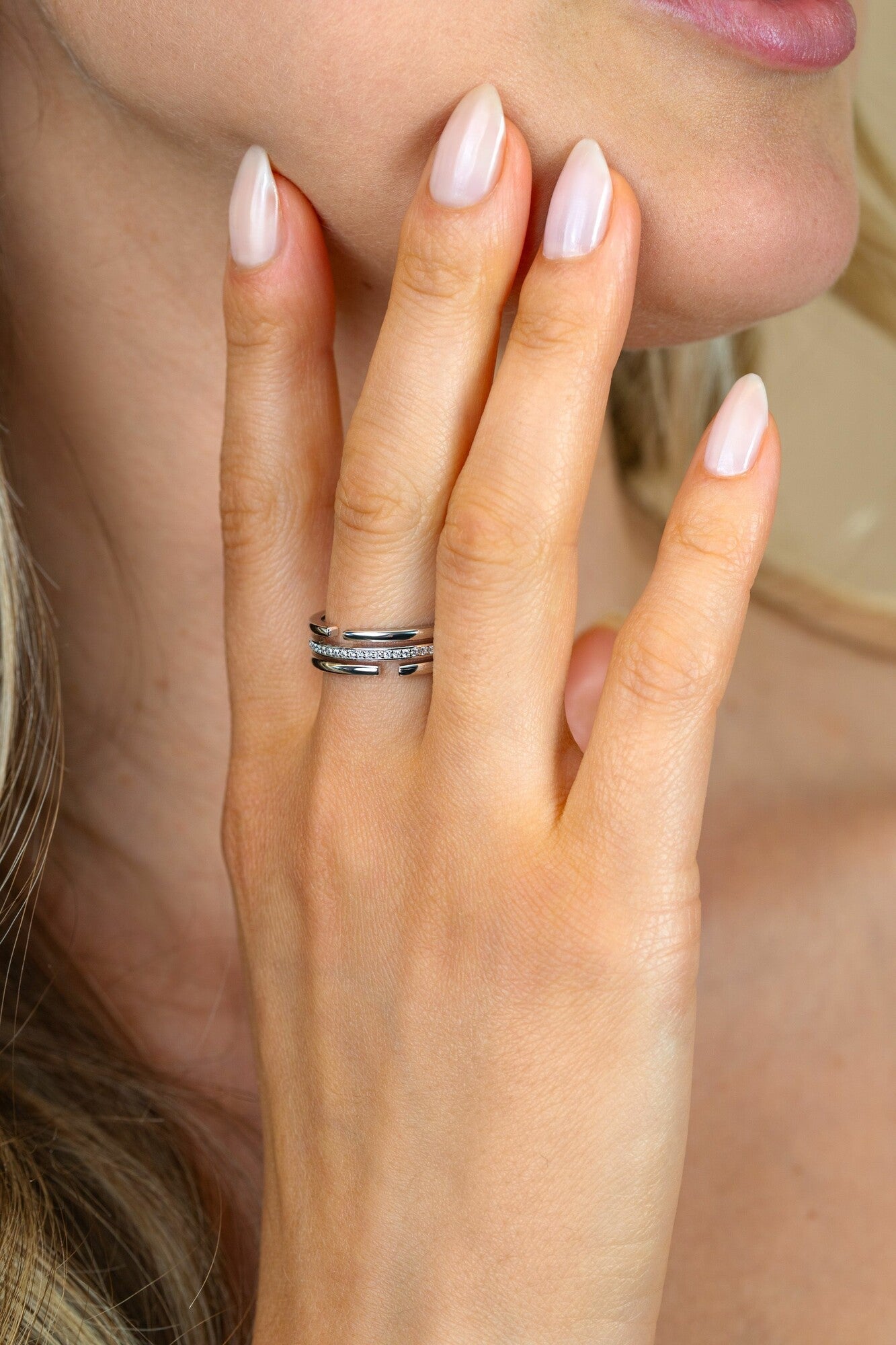 ZINZI zilveren multi-look ring (6mm breed) 3 banen met witte zirkonia ZIR2730 - PansiteNederland.nl