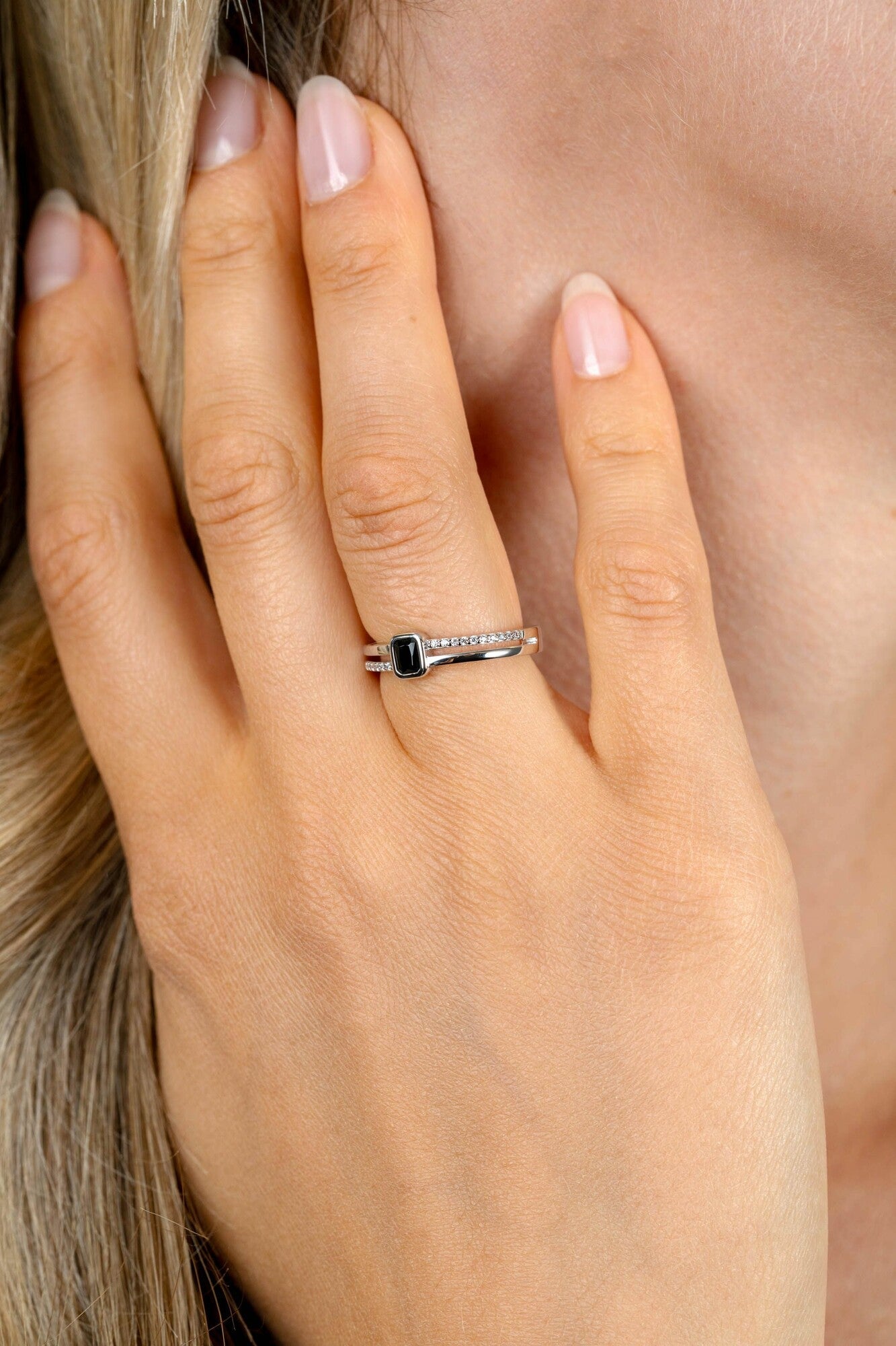ZINZI Zilveren Ring met Zwart, Wit Zirkonia - ZIR2626Z