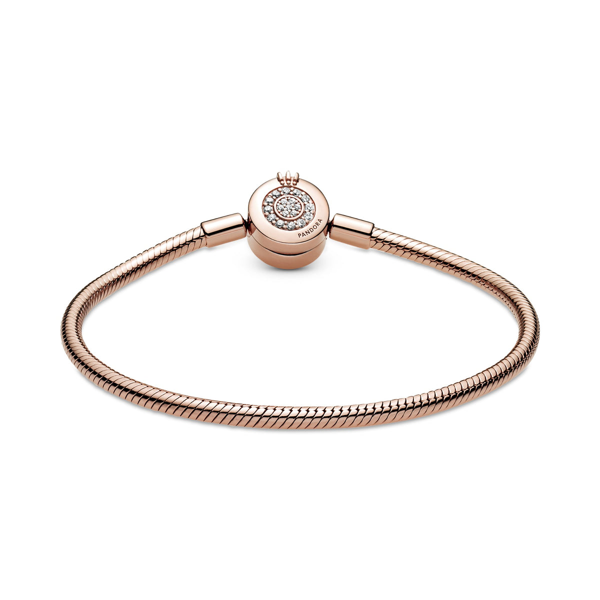 Pandora Moments Sprankelende Crown O Snake Chain Armband roségoudverguld 589046C01