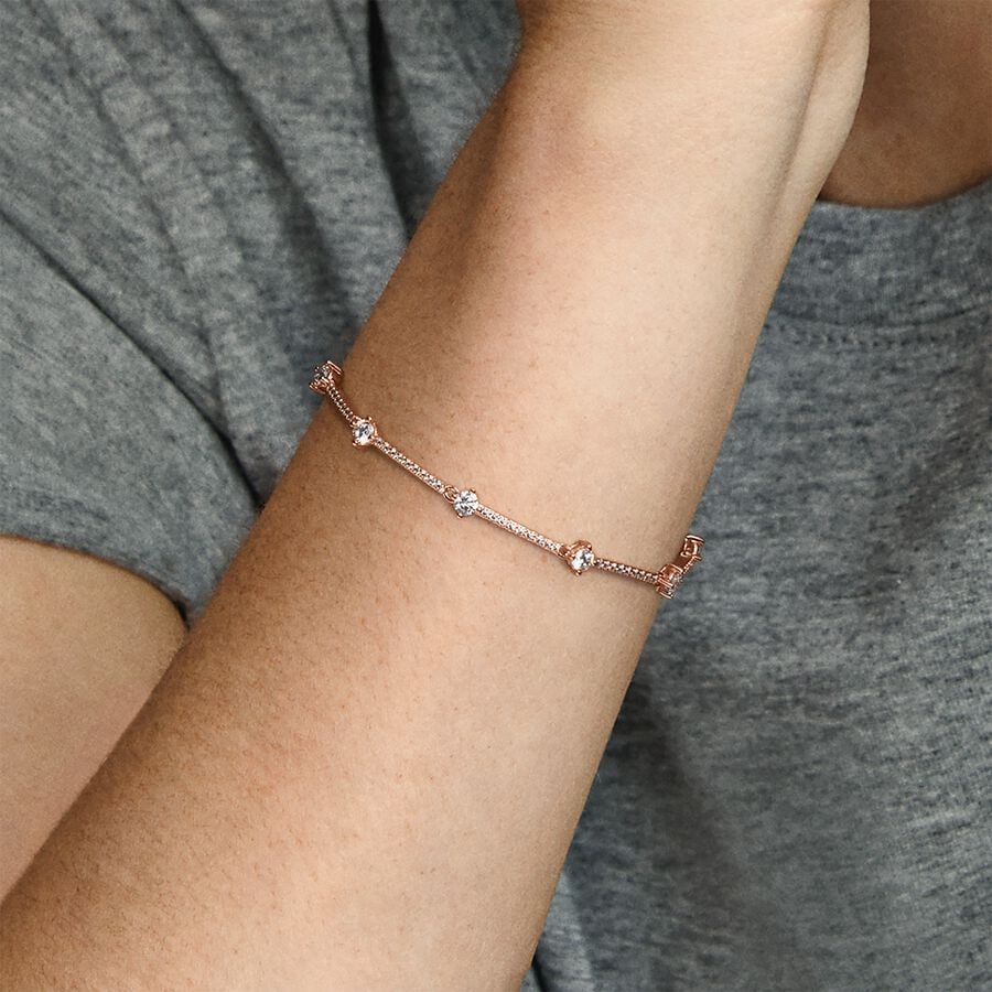 Pandora Sparkling Pavé Bars Bracelet roségoudverguld - 589217C01