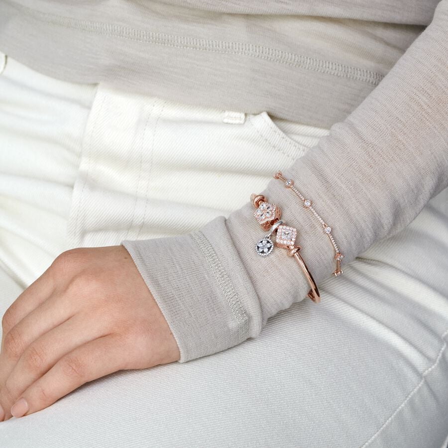 Pandora Sparkling Pavé Bars Bracelet roségoudverguld - 589217C01