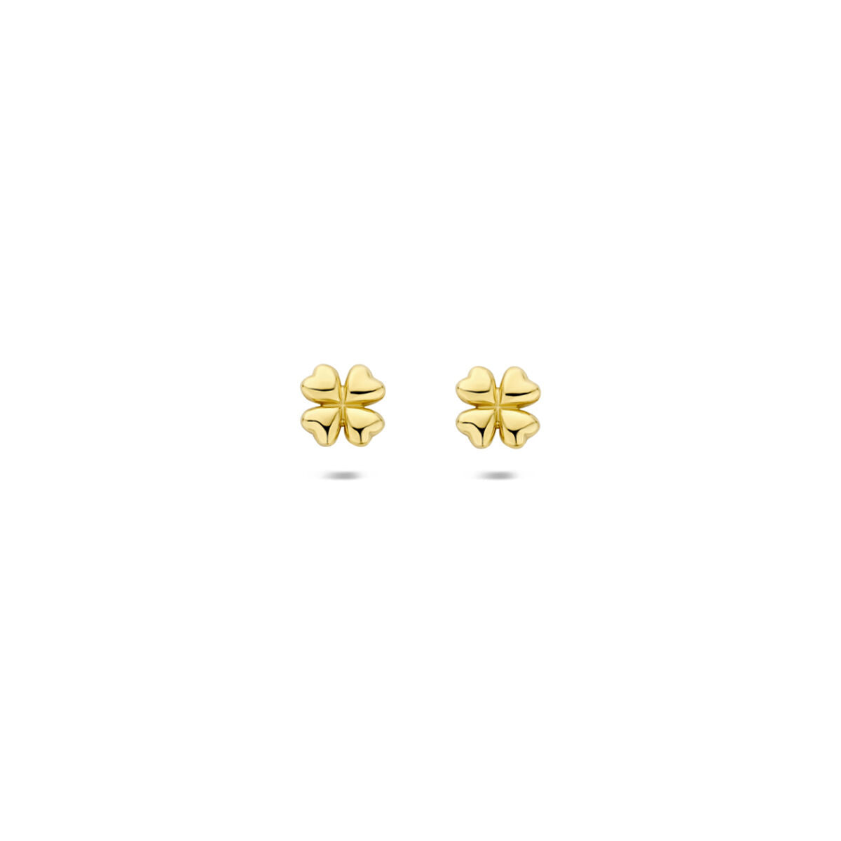 Fantasy Collection Oorbellen klavertje 3,5 mm 14K geelgoud