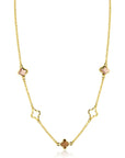 ZINZI Collier Goldplated Zilver Klaver Bruin ZIC2772