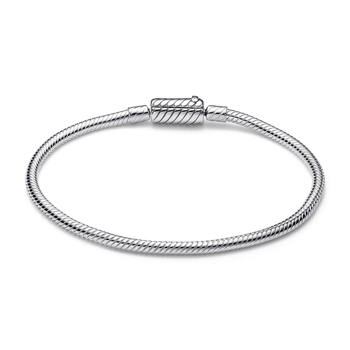 Pandora Moments magnetische schuifsluiting slangenschakelarmband zilver 590122C00