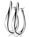 Zinzi 49mm zilveren grote oorringen in organische vorm met een speelse twist en handige bovensluiting ZIO2675 - PansiteNederland.nl