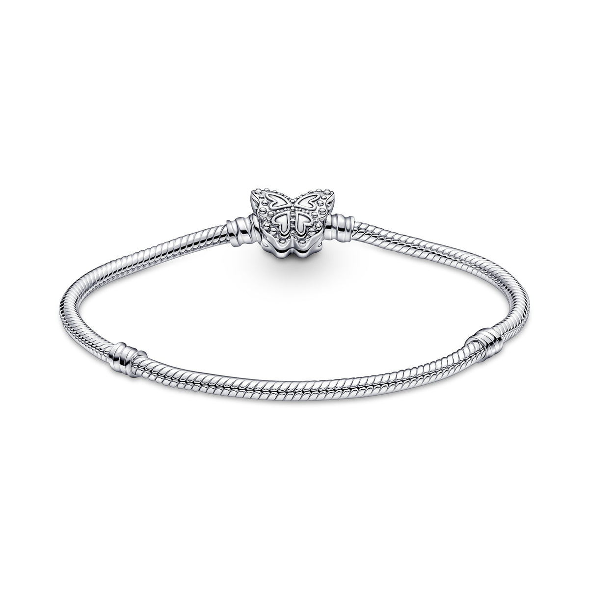 Pandora Moments Snake Chain Armband met Vlindersluiting zilver 590782C01