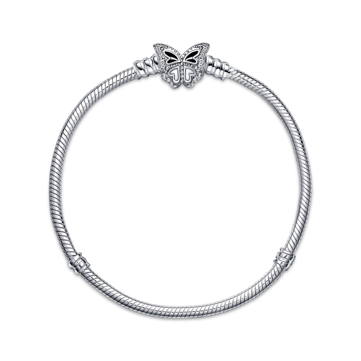Pandora Moments Snake Chain Armband met Vlindersluiting zilver 590782C01