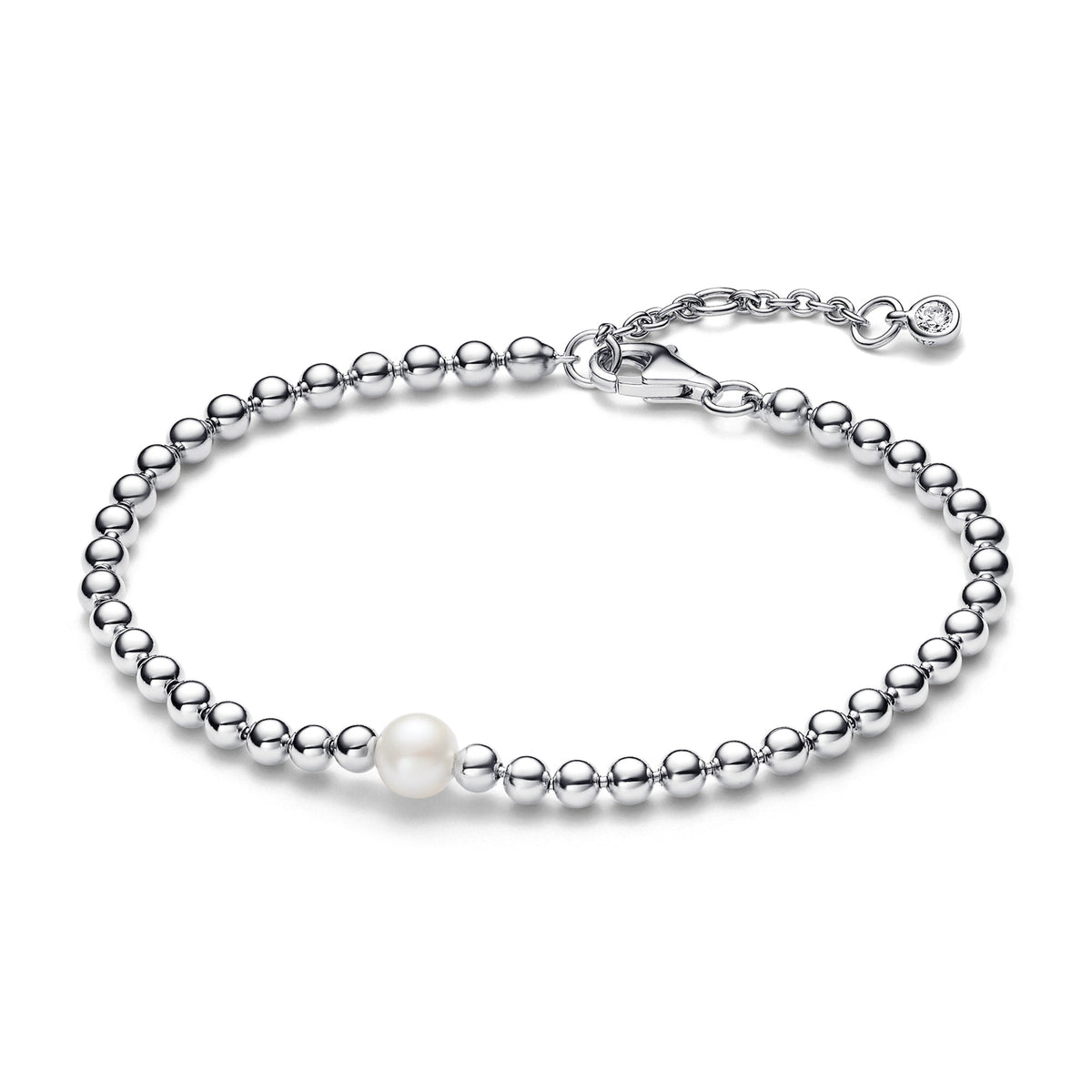 Pandora Behandelde Gecultiveerde Zoetwaterparel en Kralen Armband zilver