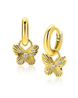 ZINZI gold plated zilveren oorbedels vlinder 10mm ZICH2742 (zonder oorringen) - PansiteNederland.nl