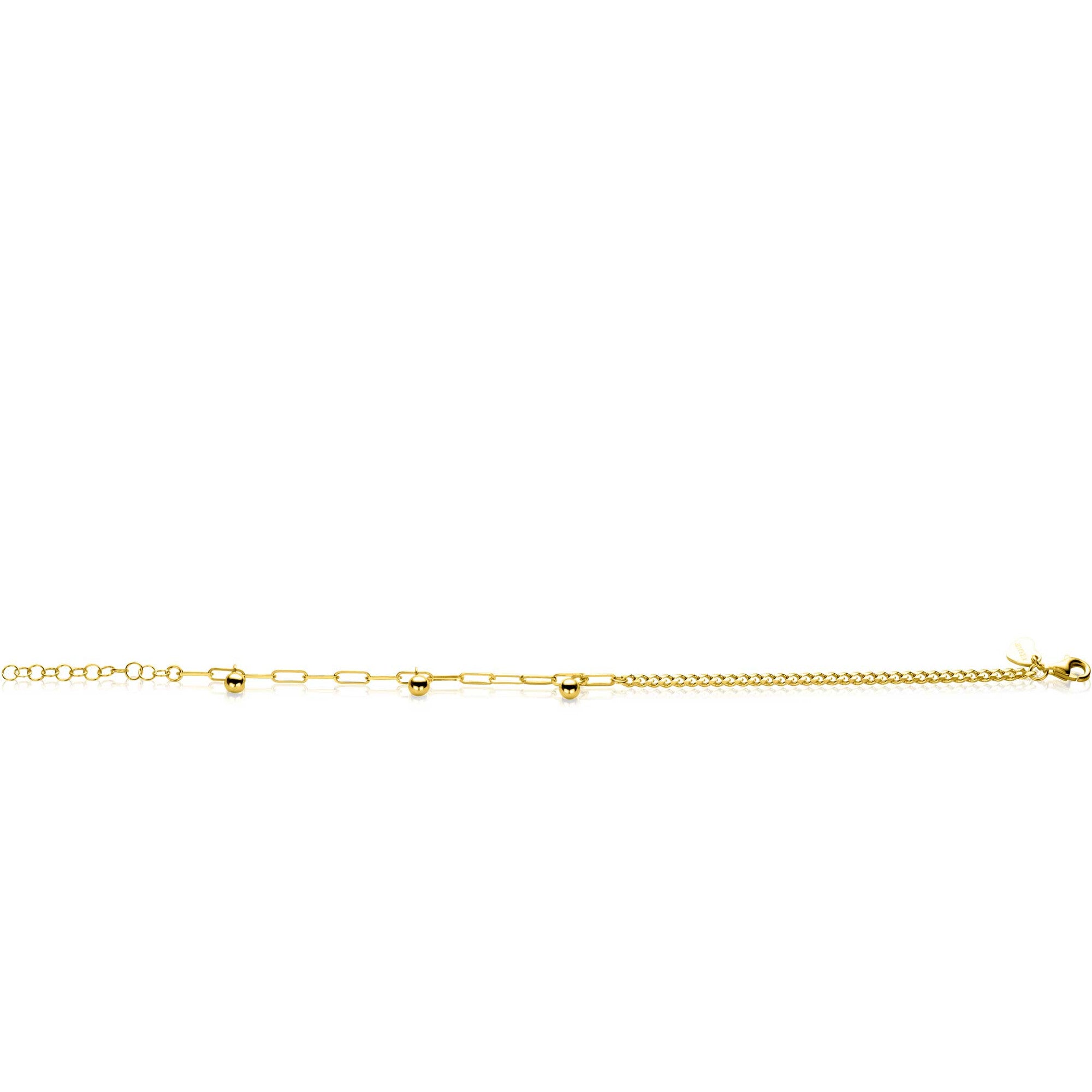 ZINZI Verguld Zilveren Armband 16,5 - 19,5 cm - ZIA2521G