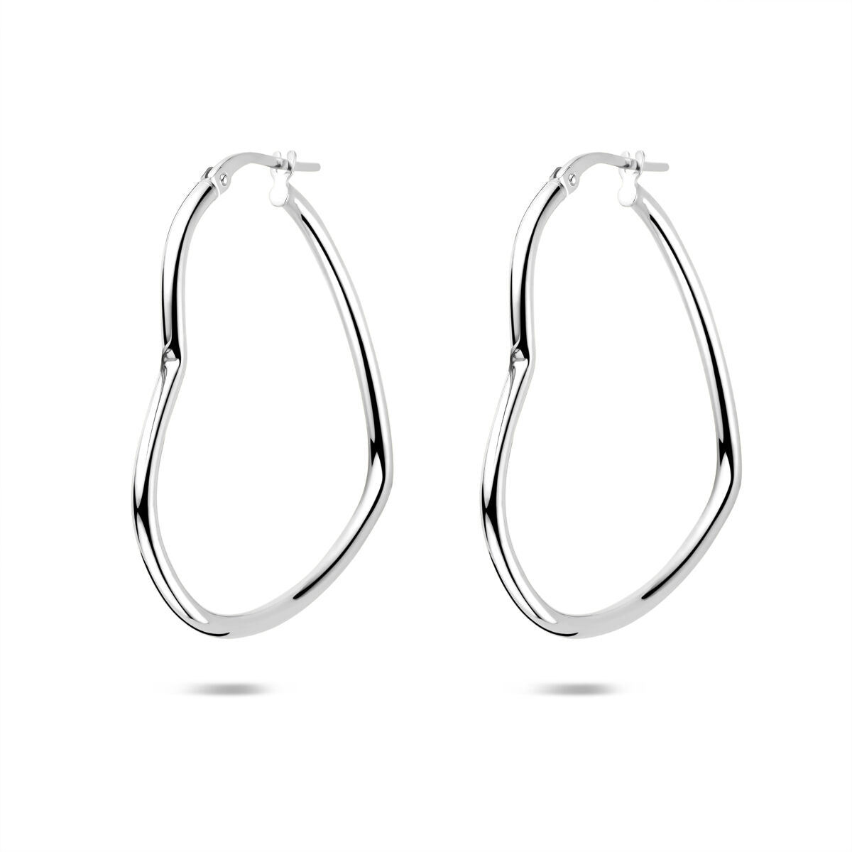 Fantasy Collection Oorbellen hartje 35,5 mm zilver