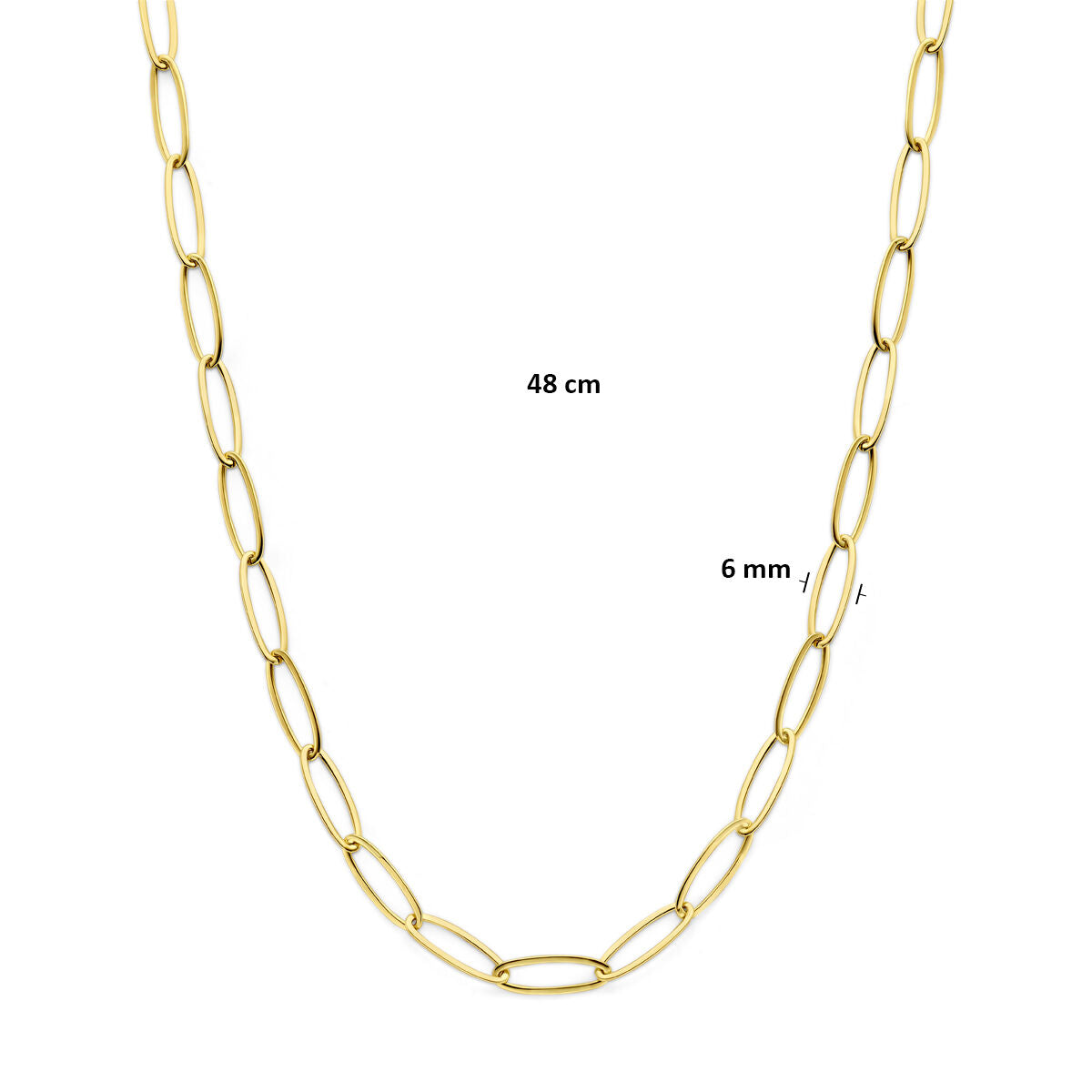 Collier 6 mm 14K geelgoud 48 cm