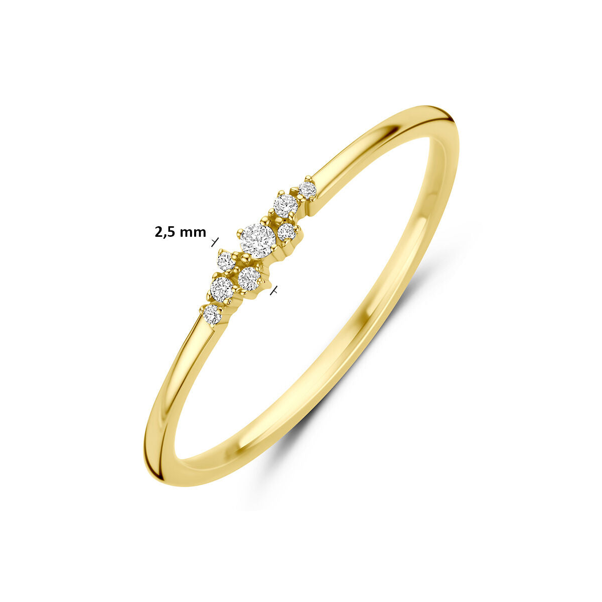 Ring zirkonia 9K geelgoud 2.5 mm