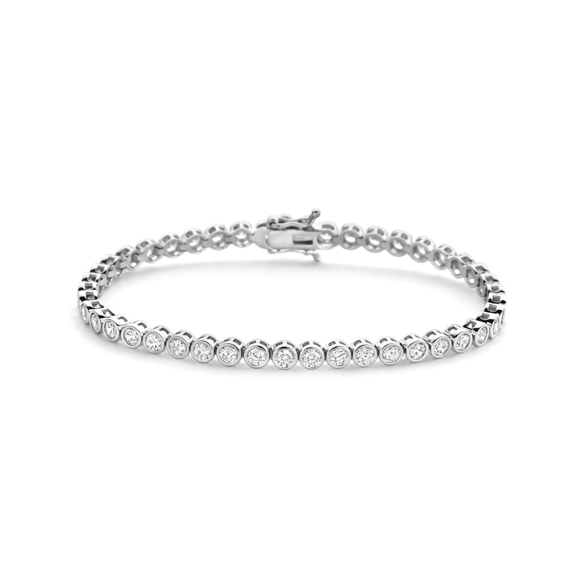 Tennisarmband zirkonia 4 mm zilver gerhodineerd