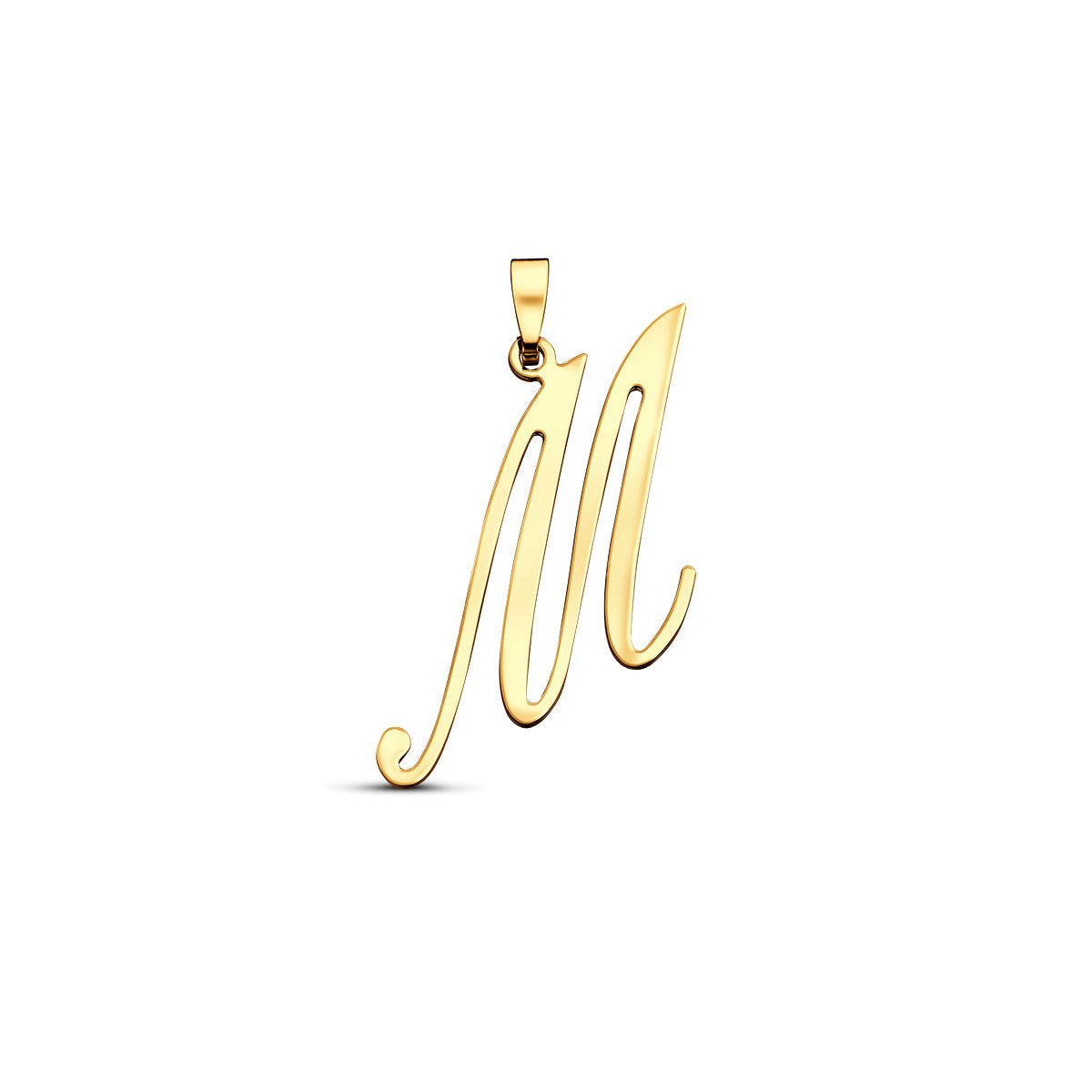 Hanger sierletter M 28,5 mm 14K geelgoud #Letter_M