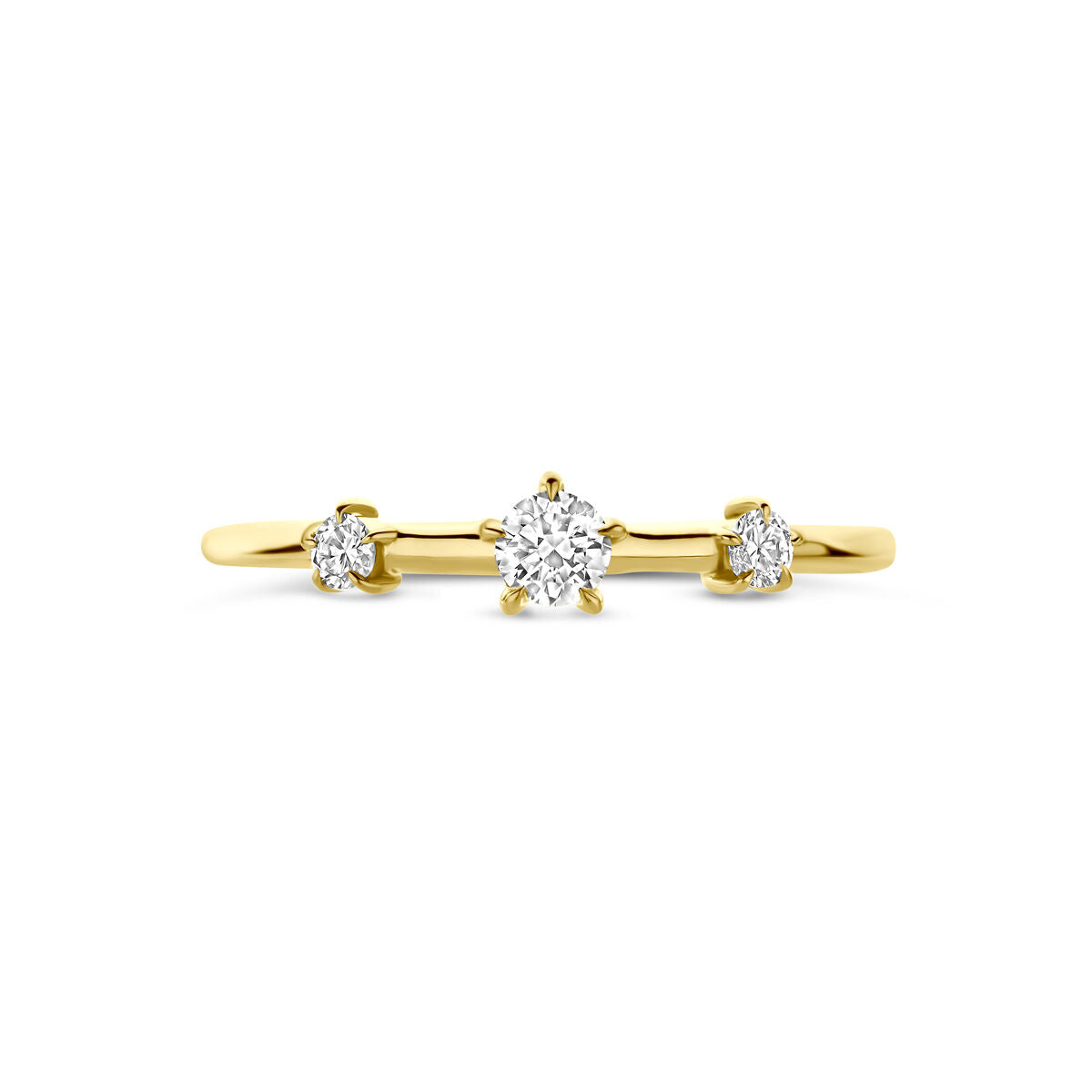 Ring lab grown diamant 0.20ct f vs 14K geelgoud
