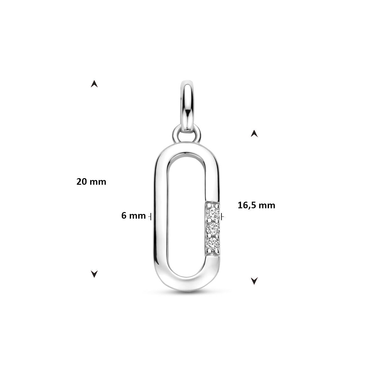Fantasy Collection Hanger zirkonia 20 mm zilver