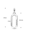 Zilveren gerhodineerde hanger zirkonia 20 mm - 1341823 - PansiteNederland.nl