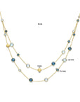 14K geelgoud collier rondjes, sky blue topaas en london blue topaas 45 cm 4031340 - PansiteNederland.nl