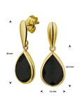 14K Geelgoud Oorhangers Onyx 4022345