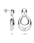 Zilveren gerhodineerde oorhangers 31 mm - 1342003
