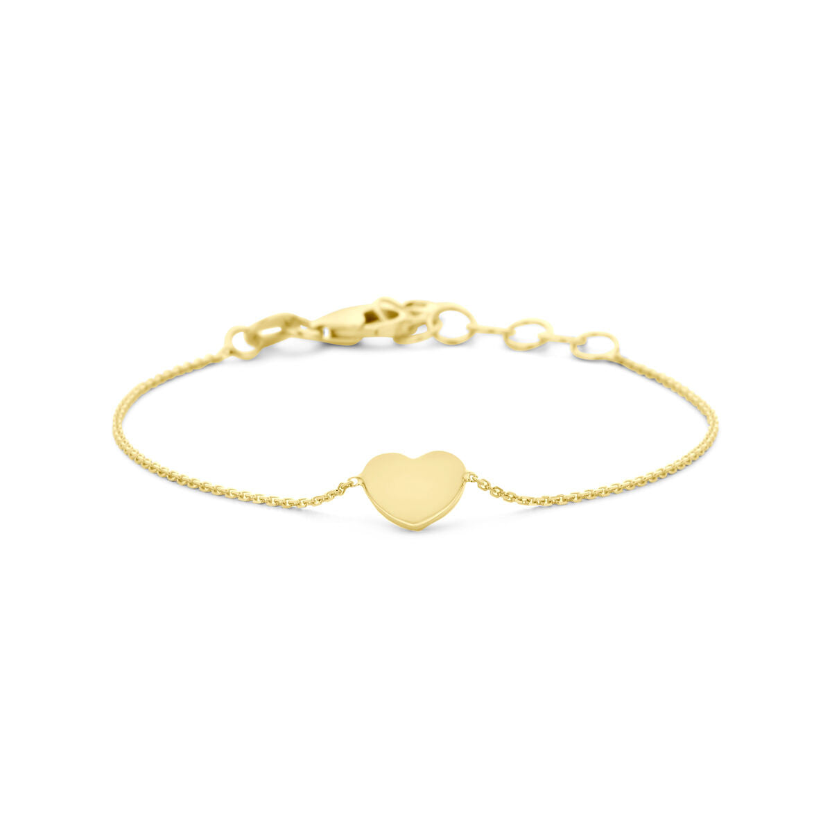 Armband hartje 9K geelgoud 11 + 2 cm