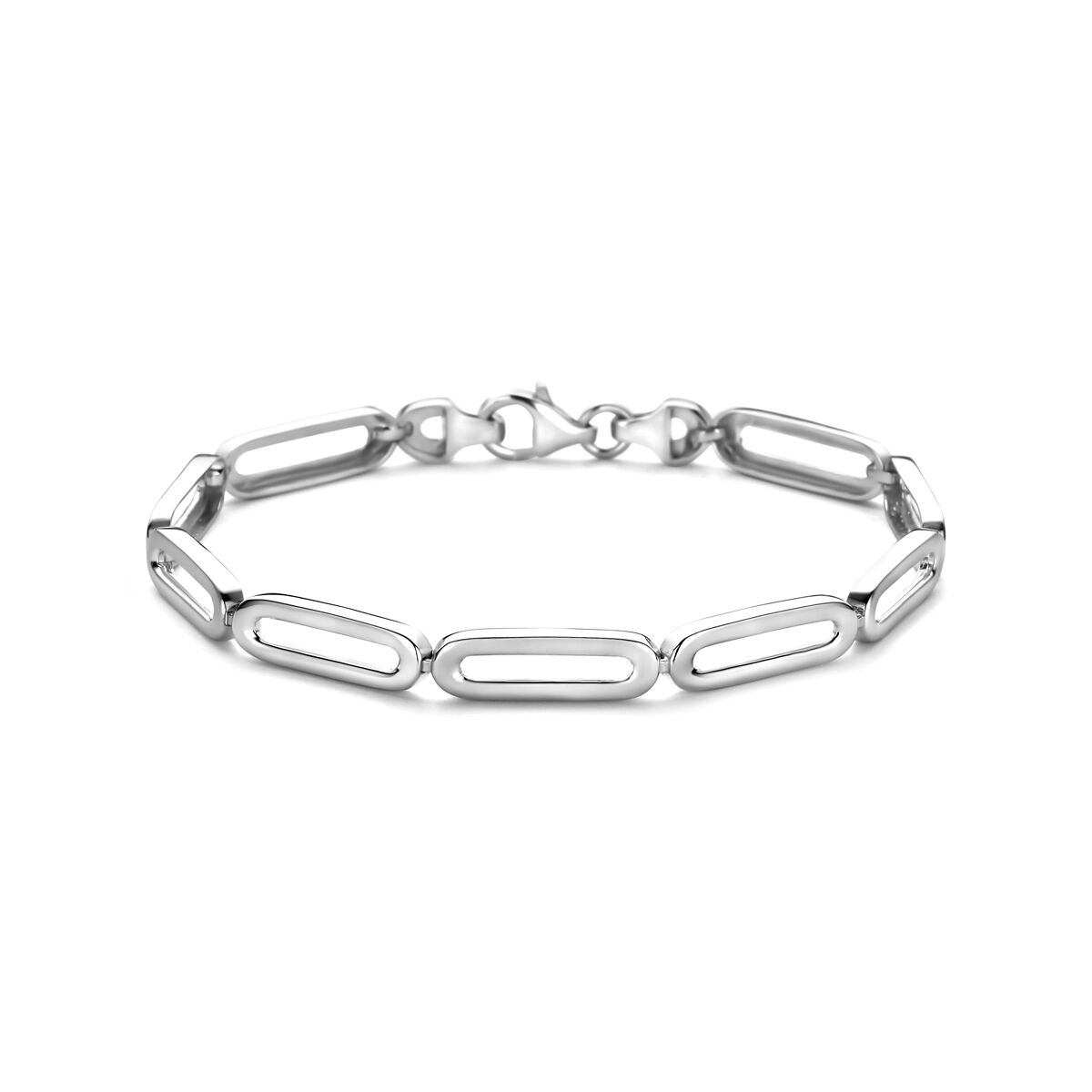 Fantasy Collection Armband poli/mat 5,7 mm 19 cm zilver