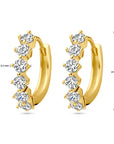Zilver Verguld (Geel) Klapoorringen Zirkonia 1 Micron 2103403