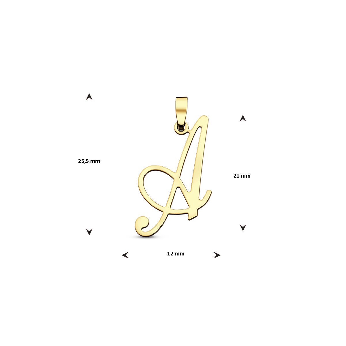Hanger sierletter Z 19 mm 14K geelgoud