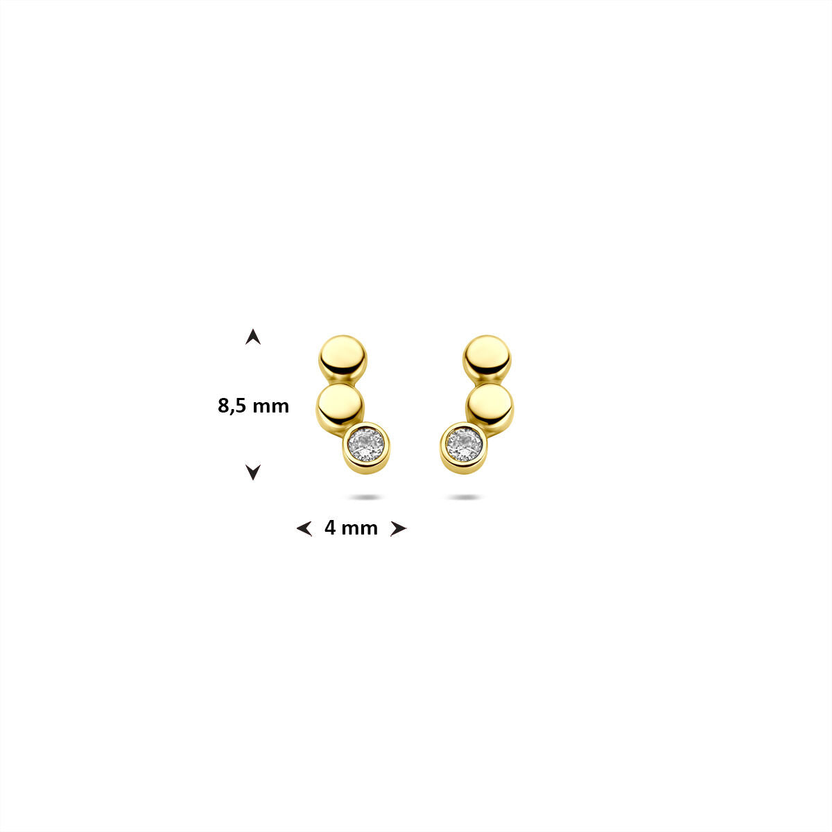 Fantasy Collection Oorbellen zirkonia 8,5 mm 9K geelgoud