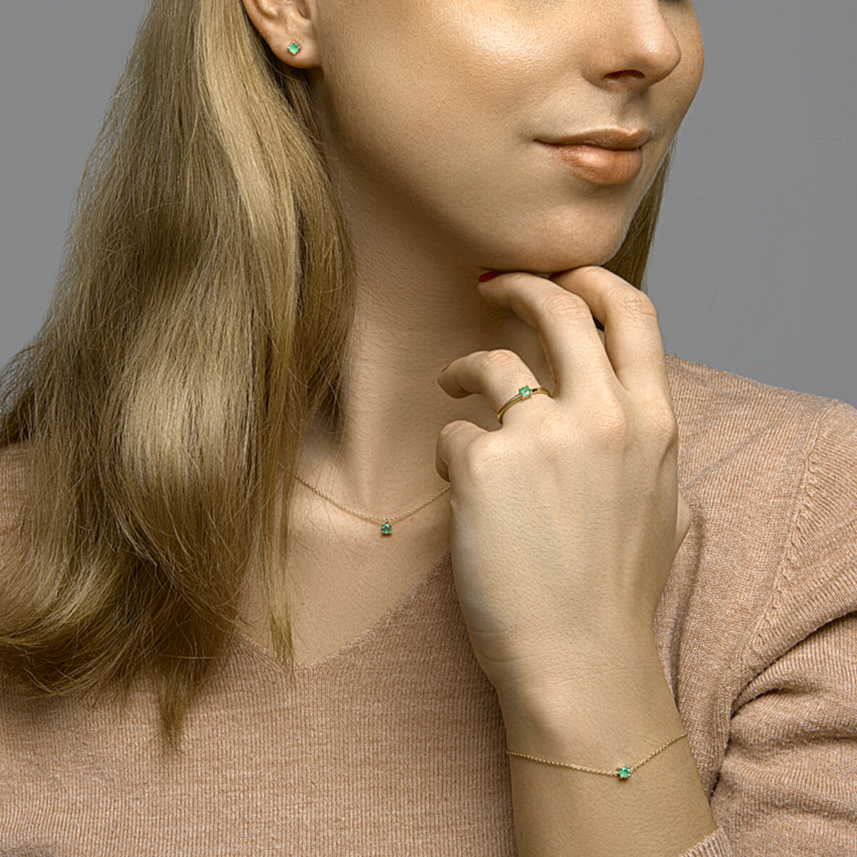 Ring smaragd 14K geelgoud
