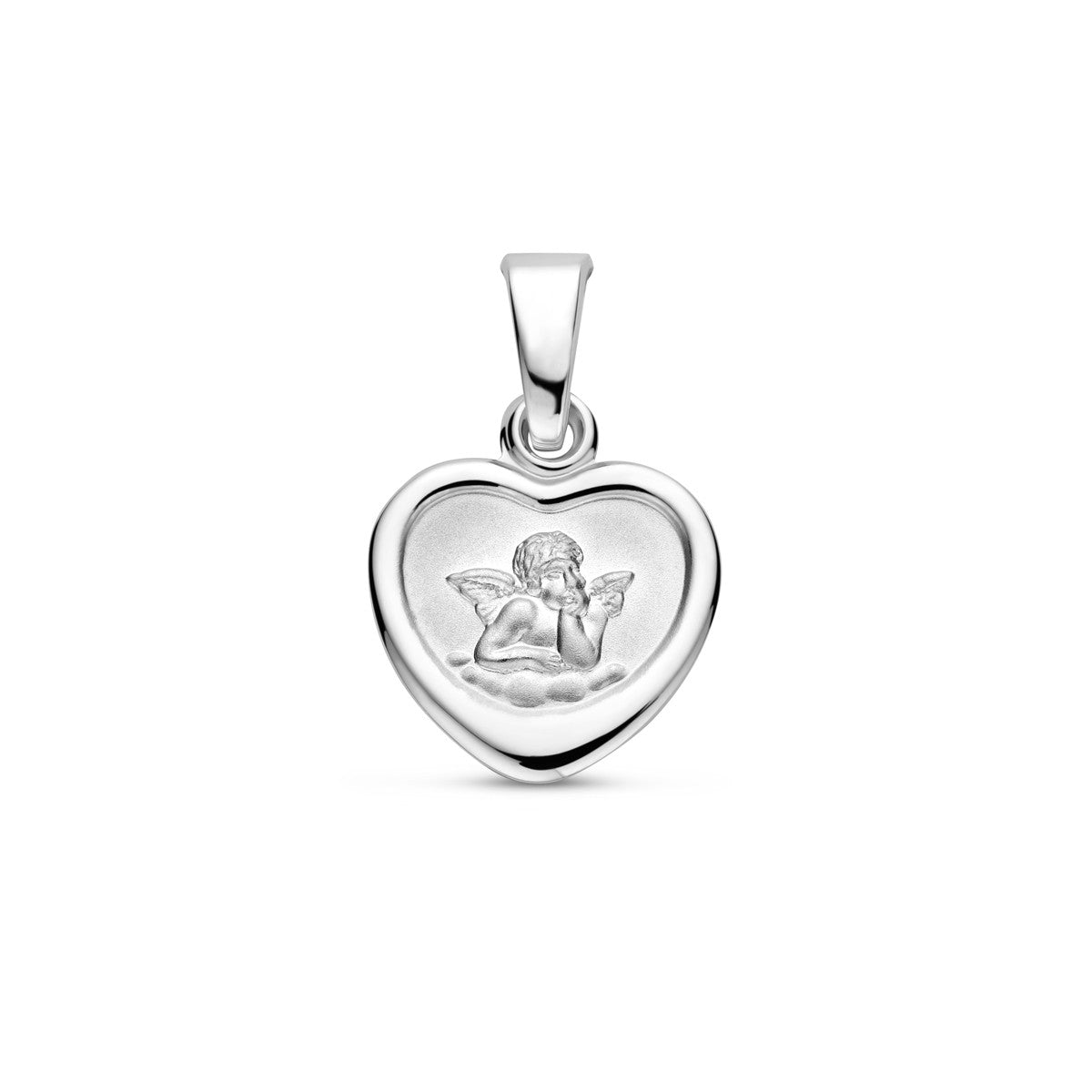 Fantasy Collection Hanger hartje engel poli/mat 10 mm zilver