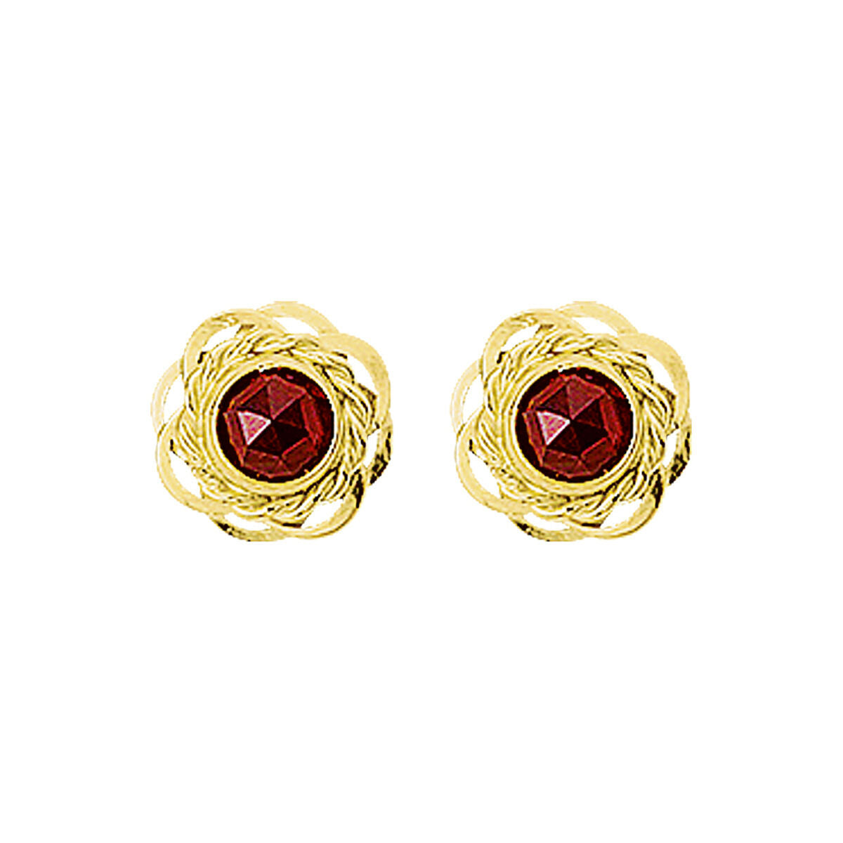 Fantasy Collection Oorbellen granaat 14K geelgoud