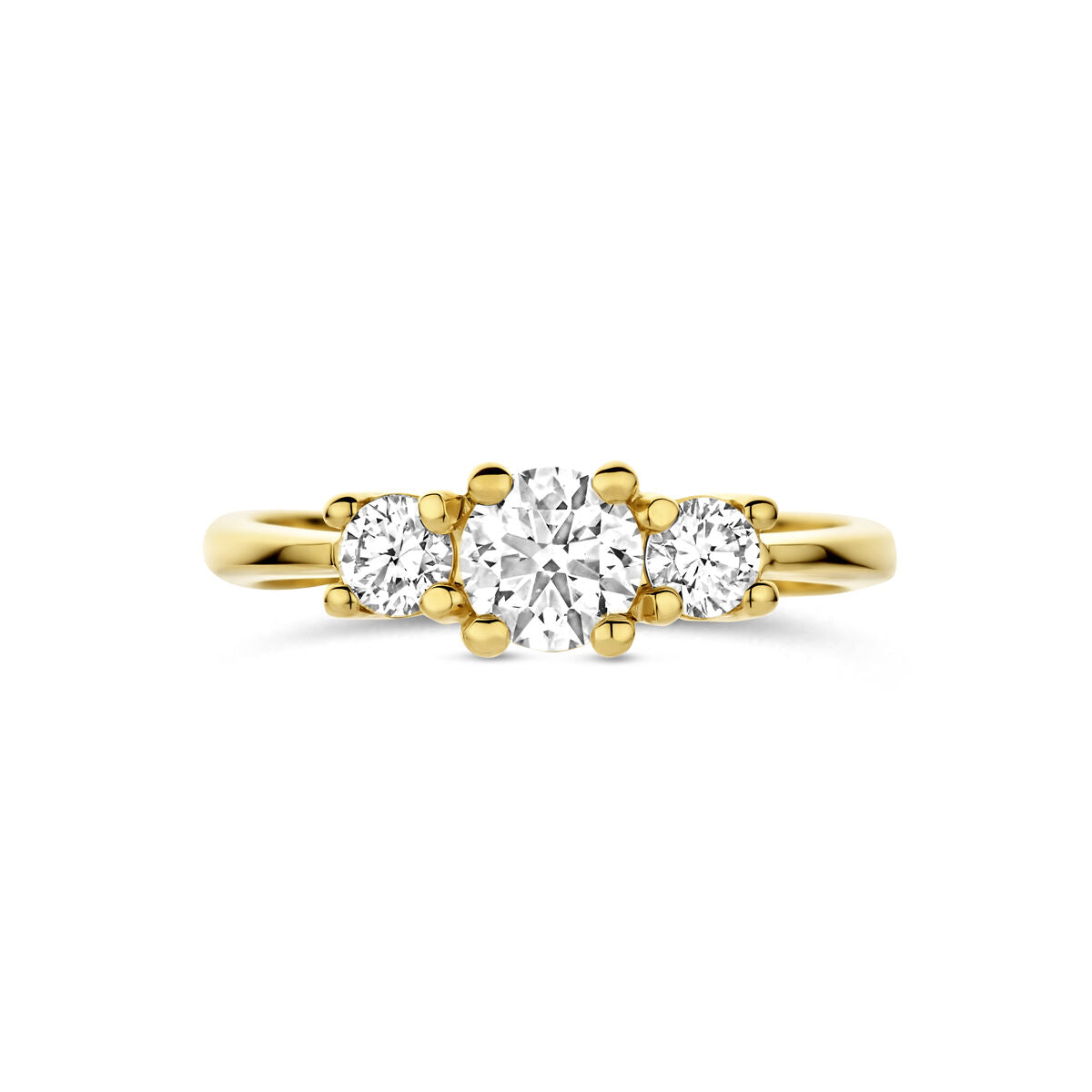 Fantasy Collection Trilogie ring lab grown diamant 0.85ct g vs 14K geelgoud