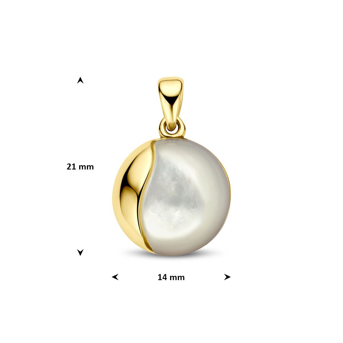 Hanger parelmoer 14K geelgoud 14 mm