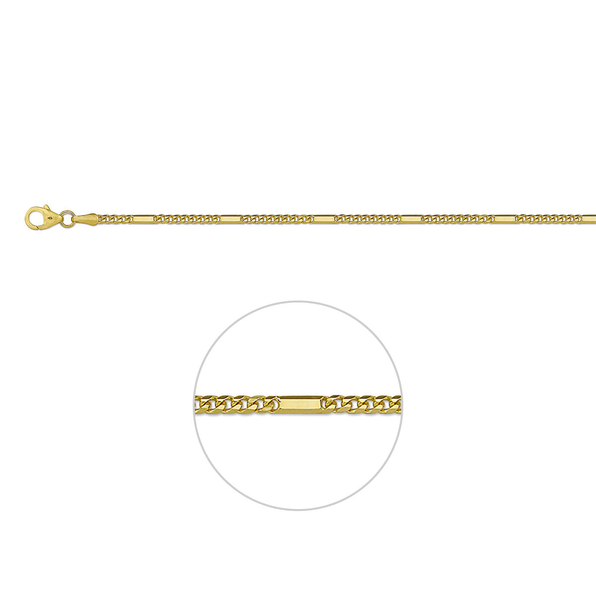 Fantasy Collection Gourmette met tussenstuk 2,0 mm 14K geelgoud