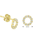 9K Geelgouden 9k oorknoppen zirkonia 6,5 mm - 8000269