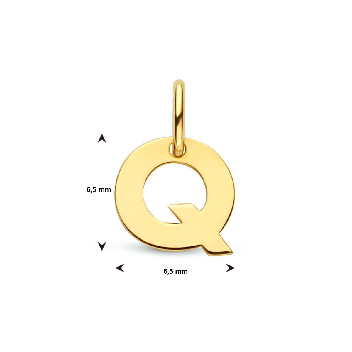 Hanger letter Q 9K geelgoud #Letter_Q