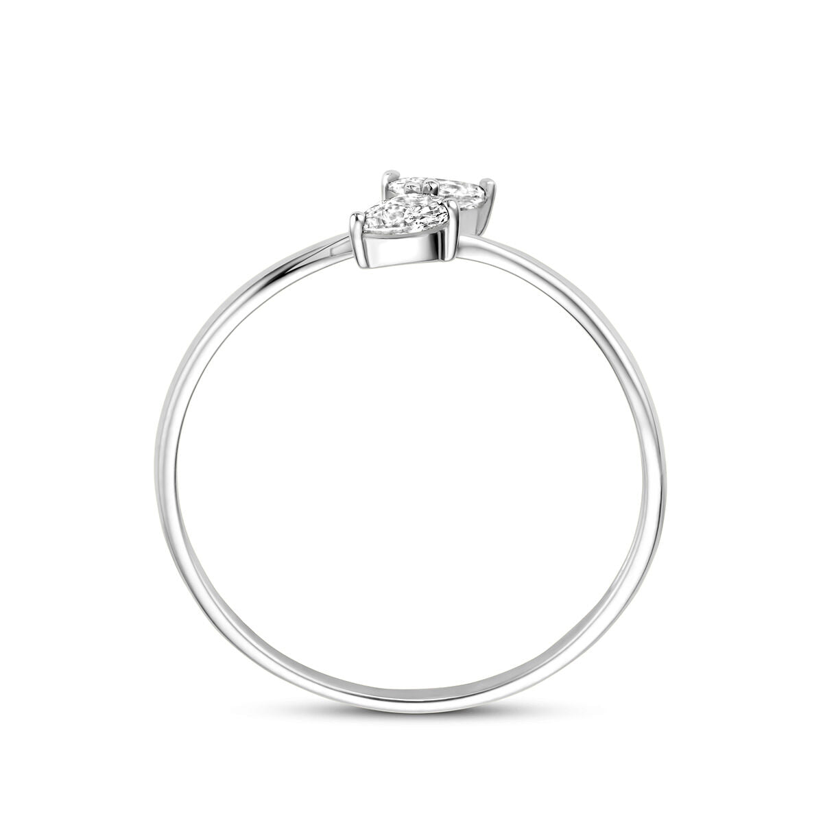 Ring zirkonia zilver gerhodineerd peer