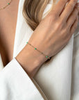 ZINZI gold plated zilveren fantasie armband met 5 groene donuts en glanzende bolletjes 17-19,5cm ZIA2509 - PansiteNederland.nl